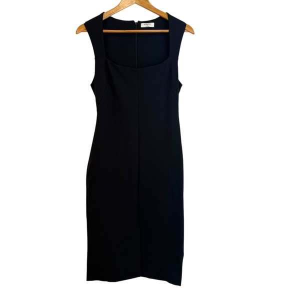 Babaton by Aritzia Black Square Neck Sleeveless Bodycon Midi Dress Size 8 - Picture 1 of 7